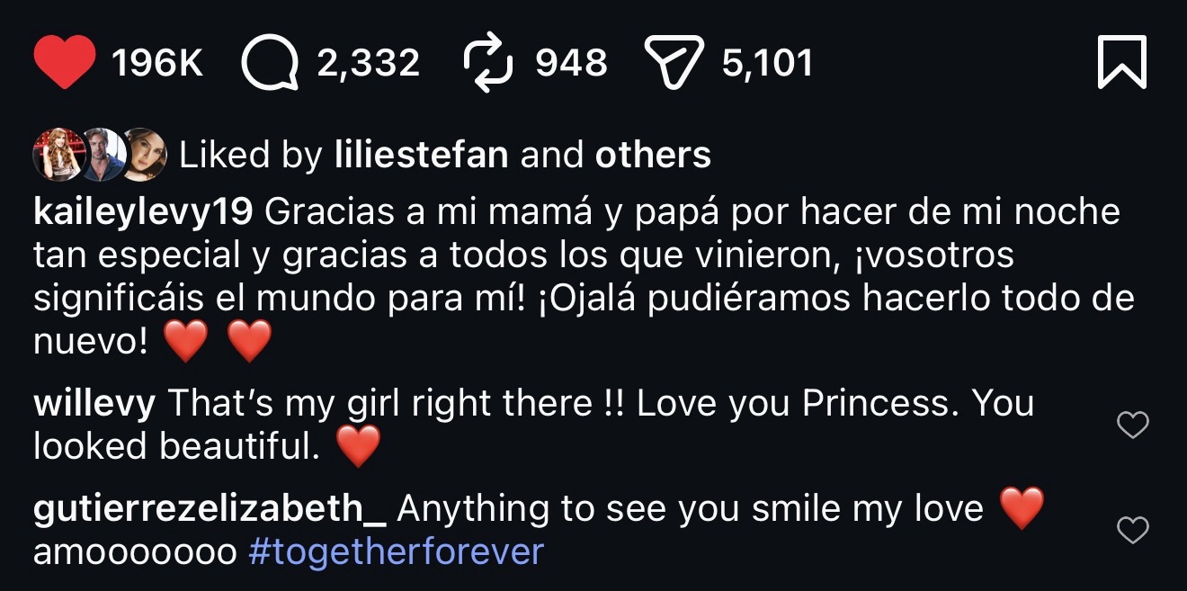 El mensaje de Kailey Levy a sus padres William y Elizabeth Gutiérrez luego de su fiesta que pasó desapercibido 11 img 0937 1 SOY CHALUPA