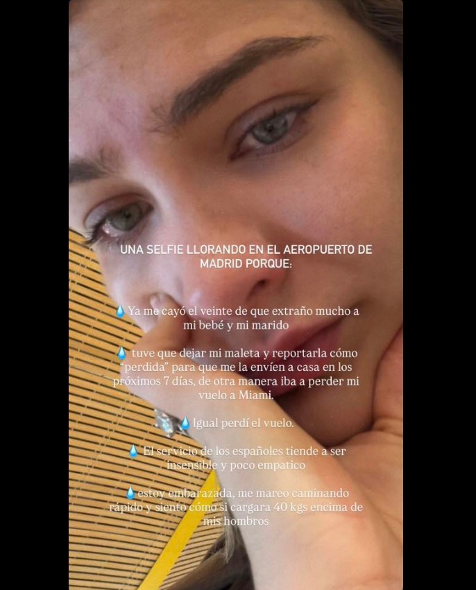 Embarazada, cansada y con lágrimas en los ojos, Migbelis Castellanos comparte con sus seguidores el drama que vivió en el aeropuerto de España 15 migbelis castellanos llorando 1 SOY CHALUPA