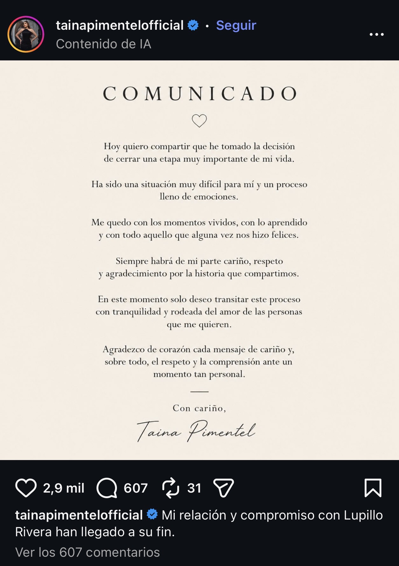 Taína Pimentel deja a todos con la boca abierta con un anuncio sobre su relación con Lupillo Rivera 9 Lupillo Rivera y Taína Pimentel