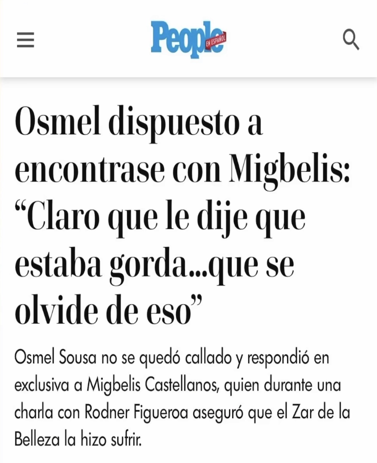 Migbelis Castellanos , Osmel Sousa
